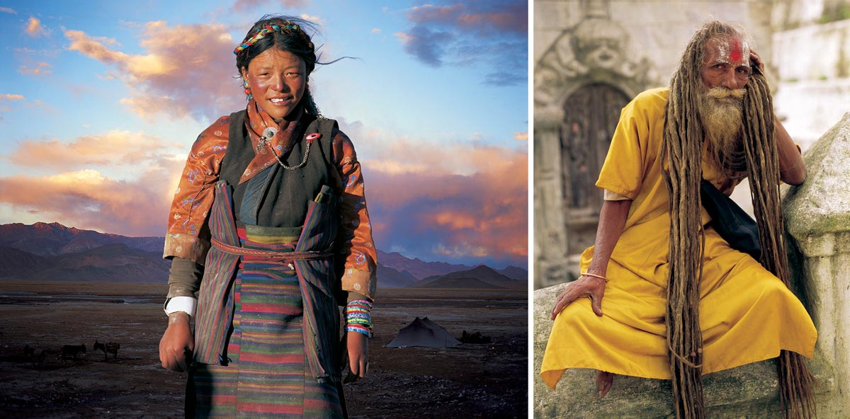 Искусство Сергея Мельникофф, aka MFF. Этнографические портреты. Девочка Тибета. Буддийский монах в Катманду. Оба снимка выполнены в 1996 году.
